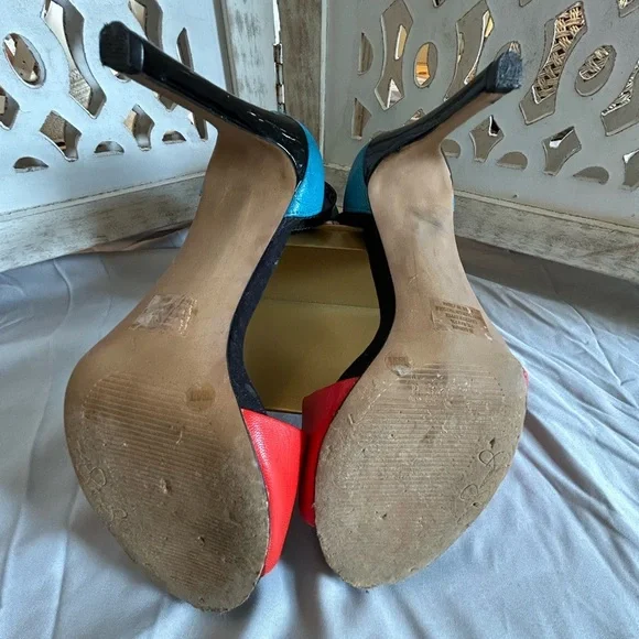 Jessica Simpson Red and Blue Heels - Picture 6 of 10